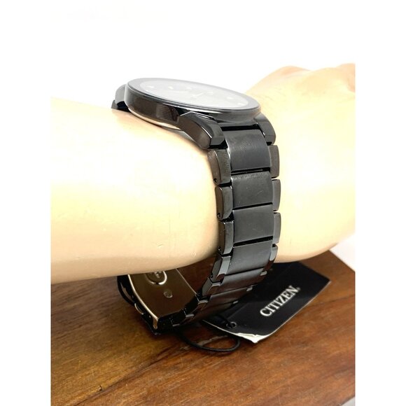 Citizen Men's Watch Eco-Drive Axiom AU1065-58G Diamond Accent Black Dial 40mm - Picture 12 of 14